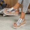Sandalias de Cuero Plata